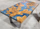 Classic Blue River Flow Epoxy Resin Dining Table Coffee Table End Table Wooden Table Living Room Table Home Decor Confrence Table Table Top End Table