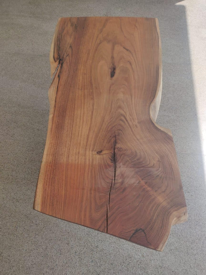 TUZECH Personalized Classic Wooden Live Edge Table Top Solid Wood Dining Table Rustic Living Room Table Epoxy Table Bar Counter Home Décor Conference Table (47 x 23 Inches)