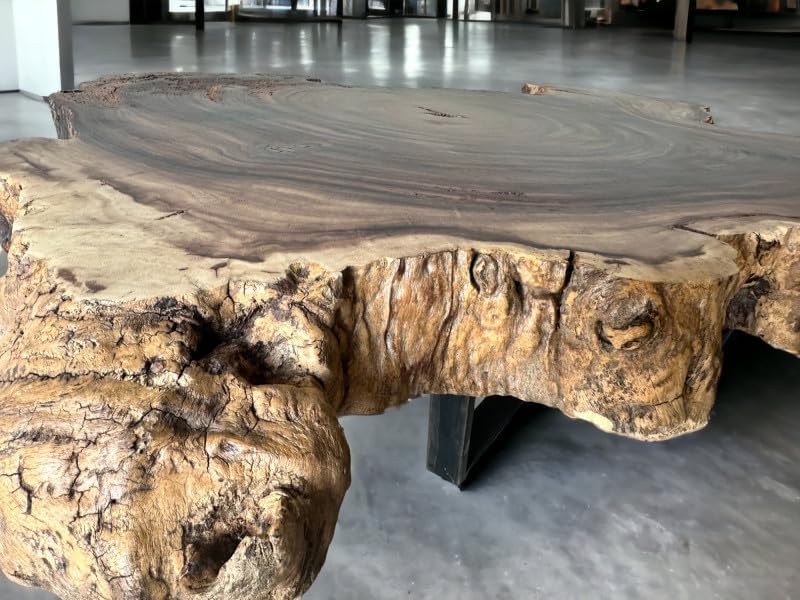 TUZECH Natural Classic Acacia Wood Round Coffee Table Wooden Table Side/End Table Living Room Table for 2, 4, 6, 8 Resin Console Table Epoxy Table Patio Table Home Decor