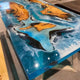 TUZECH Custom Made Mini Wood Island with Ocean Waves Look Epoxy Table Dinning Table Resin Coffee Table Side/End Table Bar Counter Epoxy Living Room Table Home Décor