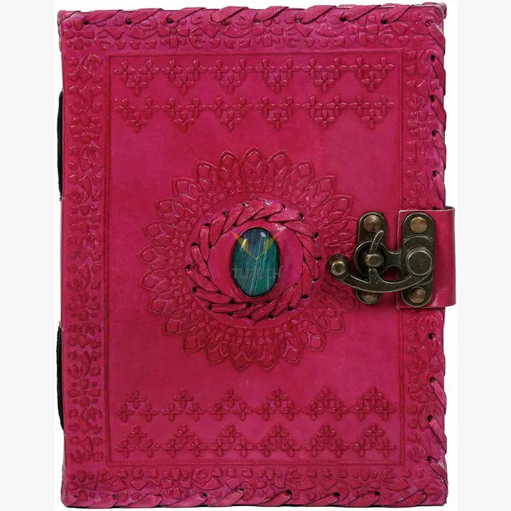 TUZECH Handmade 100% Pure Leather Diary for Office Home Daily Use with C Lock (8x6 Inches)