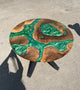 Natural Wood Epoxy Round Emerald River Green Table Coffee Table Side/End Table Epoxy Dining Table Living Room Table for 2, 4, 6, 8 Home Décor Resin Table Patio Table