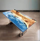 Unique Large Indoor Multi Epoxy Dining Table Resin Coffee Table Living Room Ocean Beach Flow Look Table for 2, 4, 6, 8 Epoxy Table Top Home Décor Patio Table