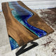 TUZECH Custom Made Dark Wood Table Realistic River with Waves Dinning Table Coffe Table Live Room Table Side/End Table Bar Counter Home Decor