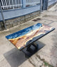 Unique Large Indoor Multi Epoxy Dining Table Resin Coffee Table Living Room Ocean Beach Flow Look Table for 2, 4, 6, 8 Epoxy Table Top Home Décor Patio Table