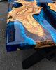 Customized Large Epoxy Table, Clear Resin Dining Table for 2, 4, 6, 8 Lighting Blue Table, Epoxy Coffee Table, Living Room Table, Home décor