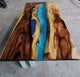 Customized Large Epoxy Table, Clear Multi Blue Epoxy, Resin Dining Table for 2, 4, 6, 8, Epoxy Coffee Table, Living Room Table, Home décor