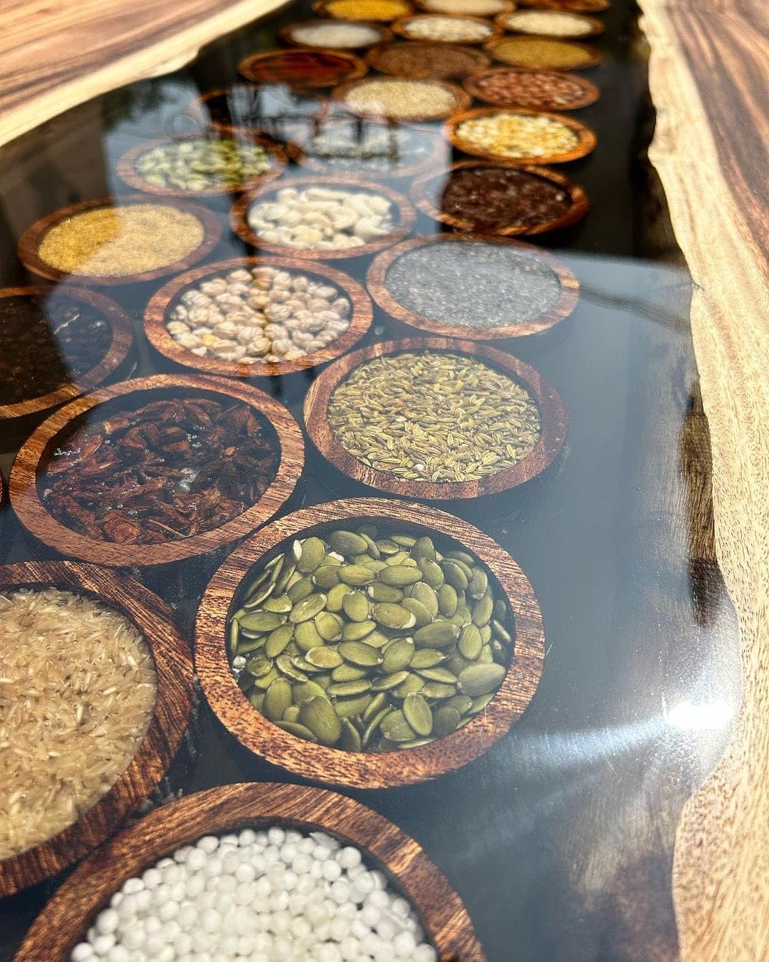 TUZECH Exotic Spices Epoxy Resin Dining Table Coffee Table Living Room Table Console Table Kitchen Table Patio Table Center Table Side Table Bar Counter Table Home Décor