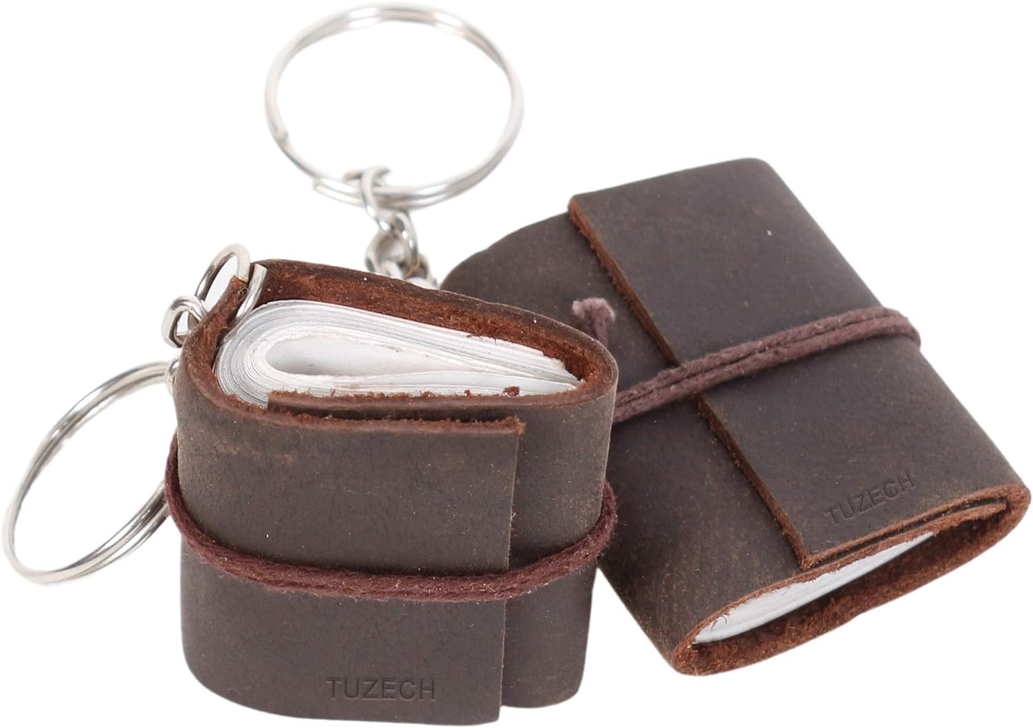 TUZECH Handmade Leather Bound Book of Shadows Mini Leather Journal Notebook Blank Unlined Small Pocket Tiny Journal For Office Artist Architect Personal Notes Vintage Diary for Women and Men Set of 2