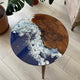 Natural Custom Made Blue Epoxy Coffee Table End Table Bar Counter Top Living Room Table Ocean Feel Table for 2, 4, 6, 8 Side Table Home Décor Table Patio Table