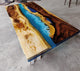 Customized Large Epoxy Table, Clear Multi Blue Epoxy, Resin Dining Table for 2, 4, 6, 8, Epoxy Coffee Table, Living Room Table, Home décor