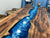 TUZECH Special Blue & White Sea Waves Epoxy Resin Dining Table Console Table Side/End Table Living Room Coastal Table Bar River Table Counter Table Home Décor