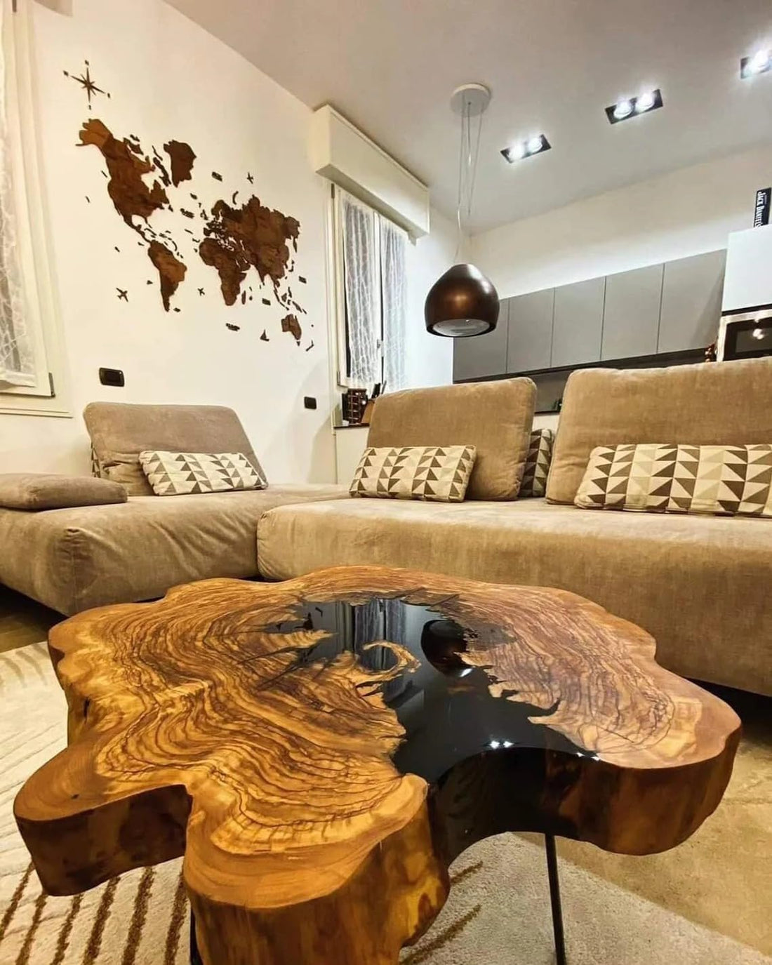 Personalized Jet Black Round Epoxy Resin Coffee Table Dining Table Kitchen Table Patio Table Console Table Living Room Table Central Table Side Table
