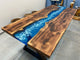 TUZECH Special Blue & White Sea Waves Epoxy Resin Dining Table Console Table Side/End Table Living Room Coastal Table Bar River Table Counter Table Home Décor