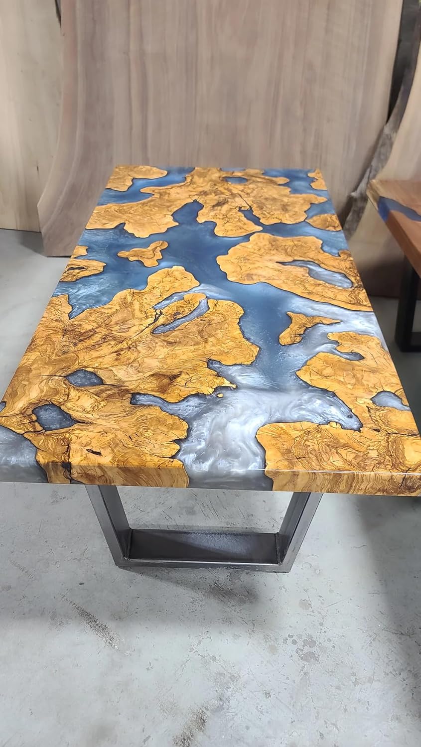 Classic Blue River Flow Epoxy Resin Dining Table Coffee Table End Table Wooden Table Living Room Table Home Decor Confrence Table Table Top End Table