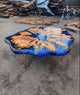 TUZECH Customized Resin Epoxy Round Table Top, Blue Ocean River Look, Coffee Table Design, Resin Table, Luxury Decor Table, Walnut Table, Wooden Resin Table,