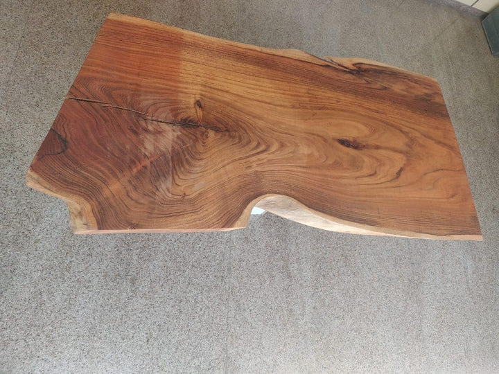 TUZECH Personalized Classic Wooden Live Edge Table Top Solid Wood Dining Table Rustic Living Room Table Epoxy Table Bar Counter Home Décor Conference Table (47 x 23 Inches)