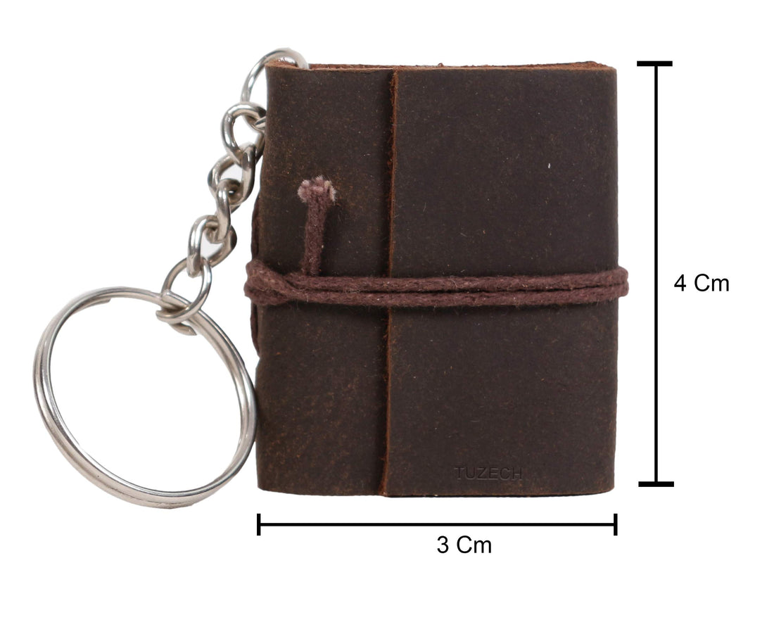 TUZECH Handmade Leather Bound Book of Shadows Mini Leather Notebook Blank Unlined Small Pocket Tiny Journal For Office Artist Architect Personal Notes Vintage Diary for Women & Men Dark Brown Set Of 1