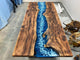 TUZECH Special Blue & White Sea Waves Epoxy Resin Dining Table Console Table Side/End Table Living Room Coastal Table Bar River Table Counter Table Home Décor