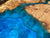 TUZECH Unique Wood Resin Epoxy Classic Blue Ocean Look with Wave Table Coastal Table Top Dining Table Coffee Table Side/End Table Home Décor