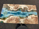 TUZECH Custom River Epoxy with Shells and Stone Look Dinning Table Coffee Table Side/End Table Coastal Table Top Living Room Table Bar Counter Home Décor