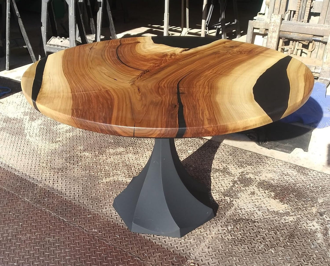 Modern Black Epoxy Resin Coffee Table Dining Table Kitchen Table Patio Table Console Table Living Room Table Central Table End Table Side Table Bar Counter Table