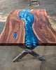 Custom 3D Waves Dark Walnut Emerald Green Blue Ocean Epoxy Table Live Edge River Table Dining Table Coffee Table Sea Table Wooden Table Coastal Table Home Decor