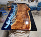 Customized Large Epoxy Table, Clear Resin Dining Table for 2, 4, 6, 8 Claasic Wave with Stone Table, Epoxy Coffee Table, Living Room Table, Home décor