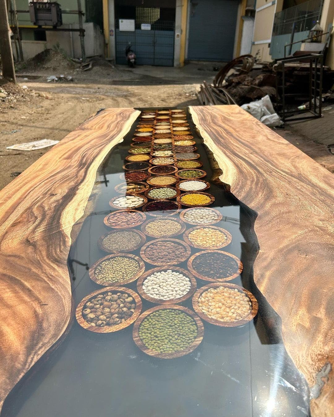 TUZECH Exotic Spices Epoxy Resin Dining Table Coffee Table Living Room Table Console Table Kitchen Table Patio Table Center Table Side Table Bar Counter Table Home Décor