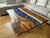TUZECH Large Indoor Epoxy Dining Table Resin Coffee Table Living Room Table for 2, 4, 6, 8 River with Stones Epoxy Resin Epoxy Table Home Décor Patio Table Wall Art