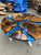 TUZECH Extendable Ocean Shiny Blue with Waves Round Table Round Table Walnut Wooden Table Epoxy Dining Table Living Room Table Patio Table End/Side Table Home Decor