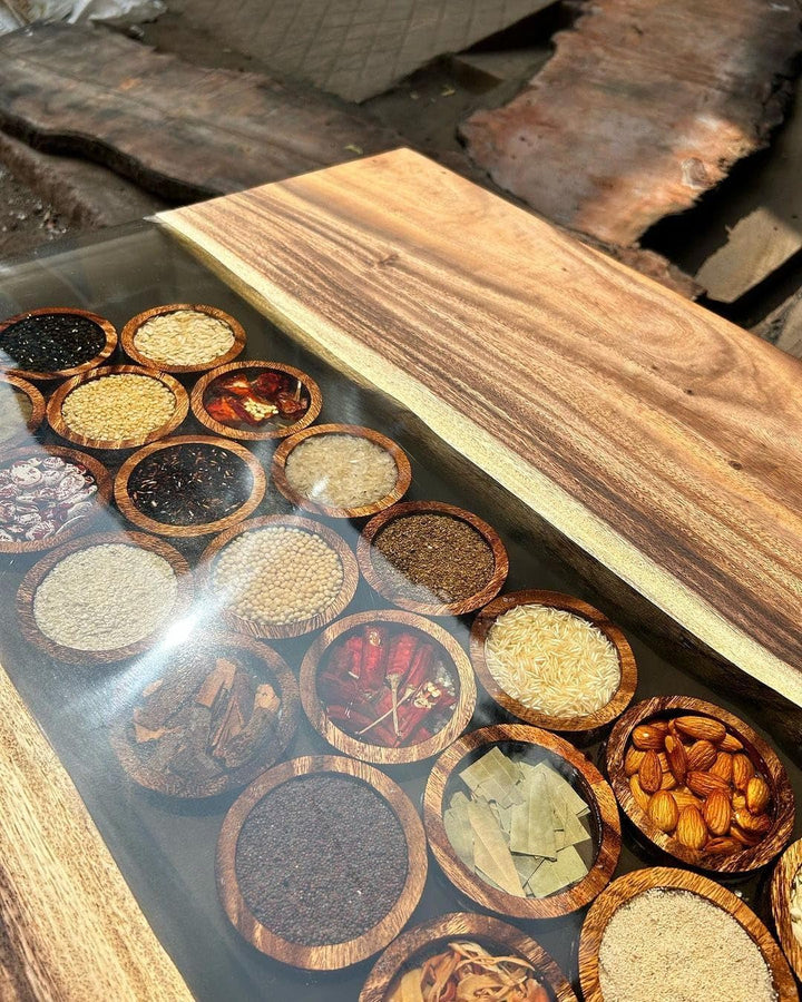 TUZECH Exotic Spices Epoxy Resin Dining Table Coffee Table Living Room Table Console Table Kitchen Table Patio Table Center Table Side Table Bar Counter Table Home Décor
