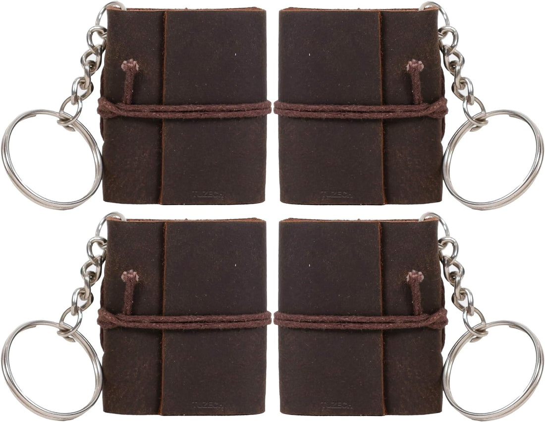 TUZECH Handmade Leather Bound Book of Shadows Mini Leather Journal Notebook Blank Unlined Small Pocket Tiny Journal For Office Artist Architect Personal Notes Vintage Diary for Women and Men Set of 2