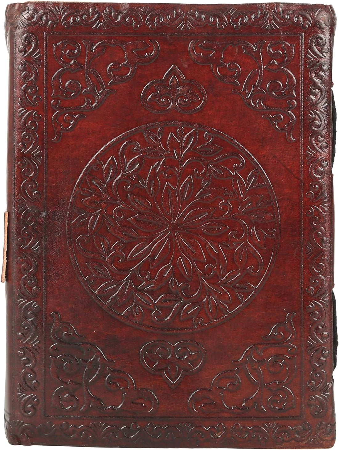 TUZECH Handmade Personalized Crescent Office Home Daily Use, Hocus Pocus Poem Writing Beautiful Pure Leather Stone Leather Bound Journal Moon with Brown Stone, C-Lock for Men and Women