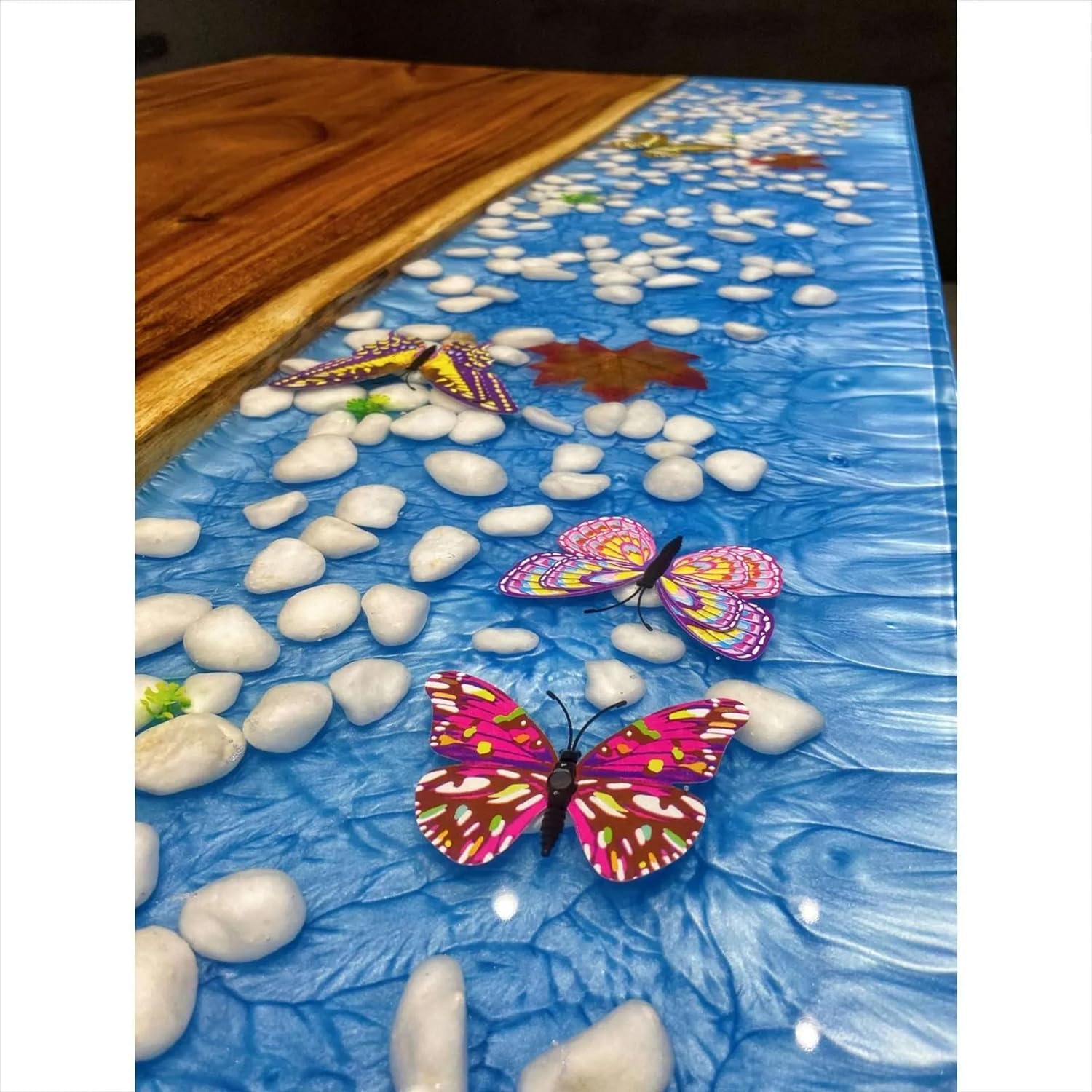 Customized Large Epoxy Table, Unique Ocean Beach with Stone Look, Resin Dining Table for 2, 4, 6, 8, Epoxy Coffee Table, Living Room Table, Home décor