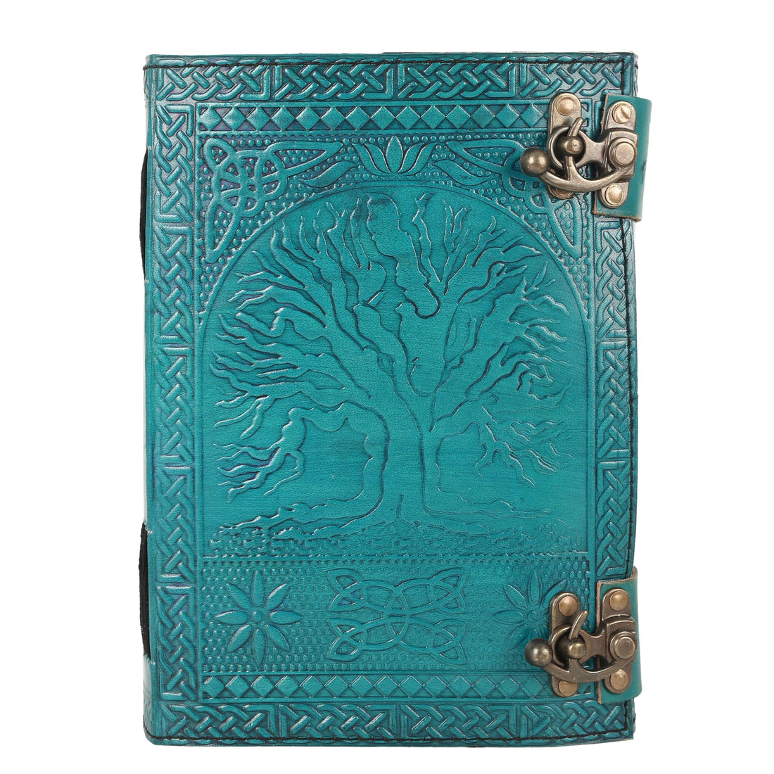 TUZECH 600 Pages Handmade Large Leather Journal Diary Embossed Tree of Life Book Of Shadows Hocus Pocus Notebook Writing Seven Chakra Grimoire Sketchbook 7 x 10 Leather Bound