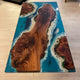 TUZECH Ocean Table Epoxy Dining Table Resin Coffee Table Island Look Table Living Room Table Coastal Table Top Side/End Table Wooden Table Home Décor
