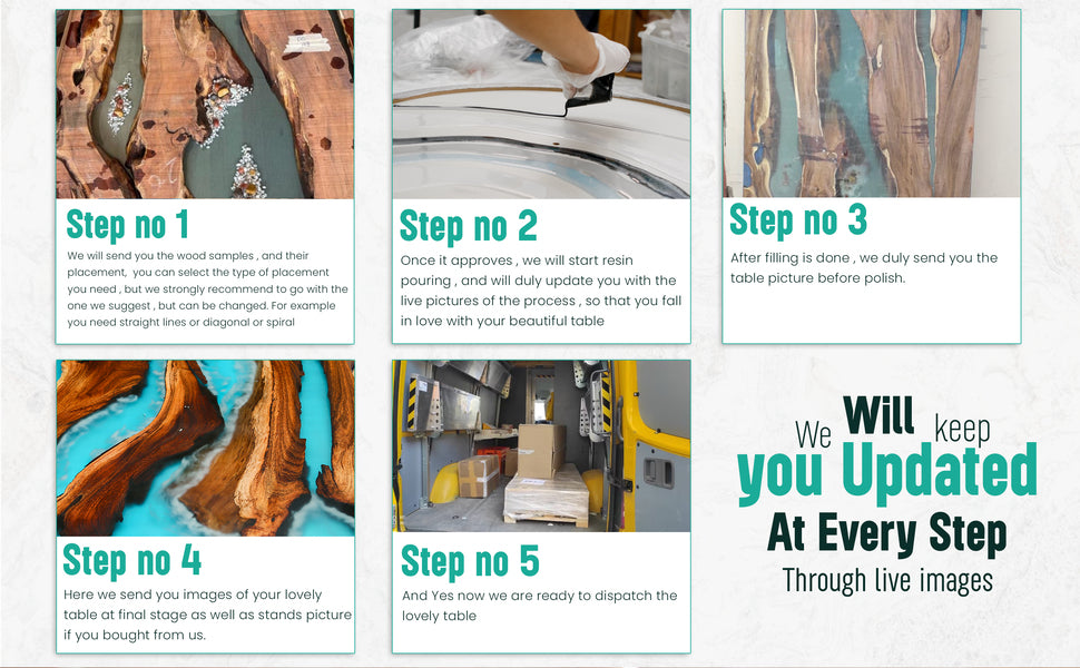 Rustic Round Wooden Live Edge Table with Blue Resin Coffee Table End/Side Table Centre Table Patio Table Console Table Home Office Table Living Room Table