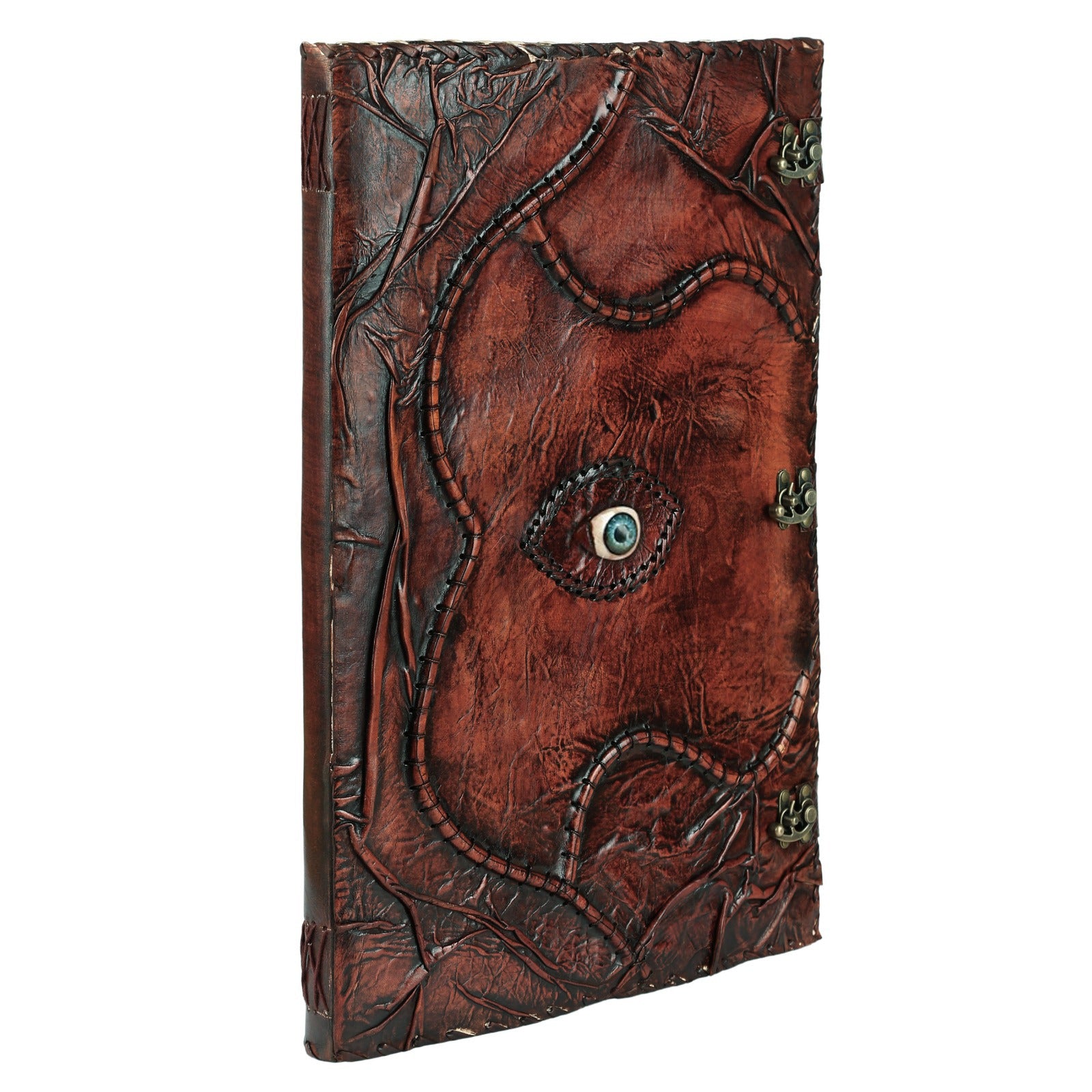 Hocus Pocus Spell Book | Handmade Leather Grimoire Journal with Lock | Third Eye Witchcraft Book of Spells | Vintage Book of Shadows | 22" Inch Witch Antique Notebook