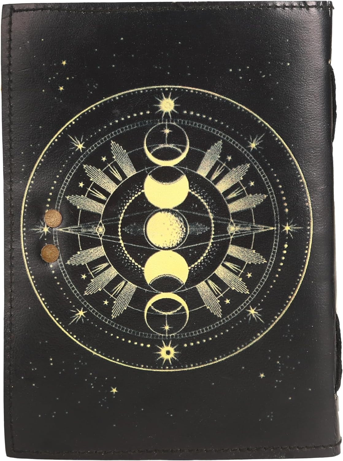 TUZECH Book of Spells Leather Bound Journal Deckle Edge Paper Grimoire Printed Diary Third Eye Notebook Spiral Gothic Notebook Antique Vintage Book for Men and Women