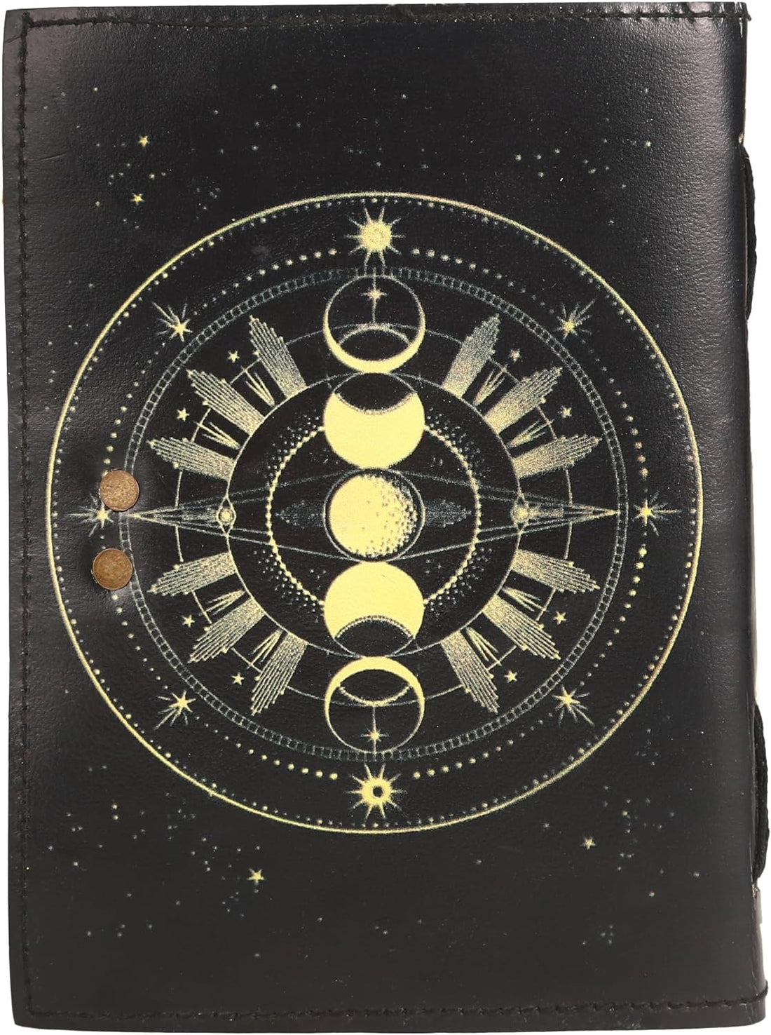 TUZECH Book of Spells Leather Bound Journal Deckle Edge Paper Grimoire Printed Diary Third Eye Notebook Spiral Gothic Notebook Antique Vintage Book for Men and Women