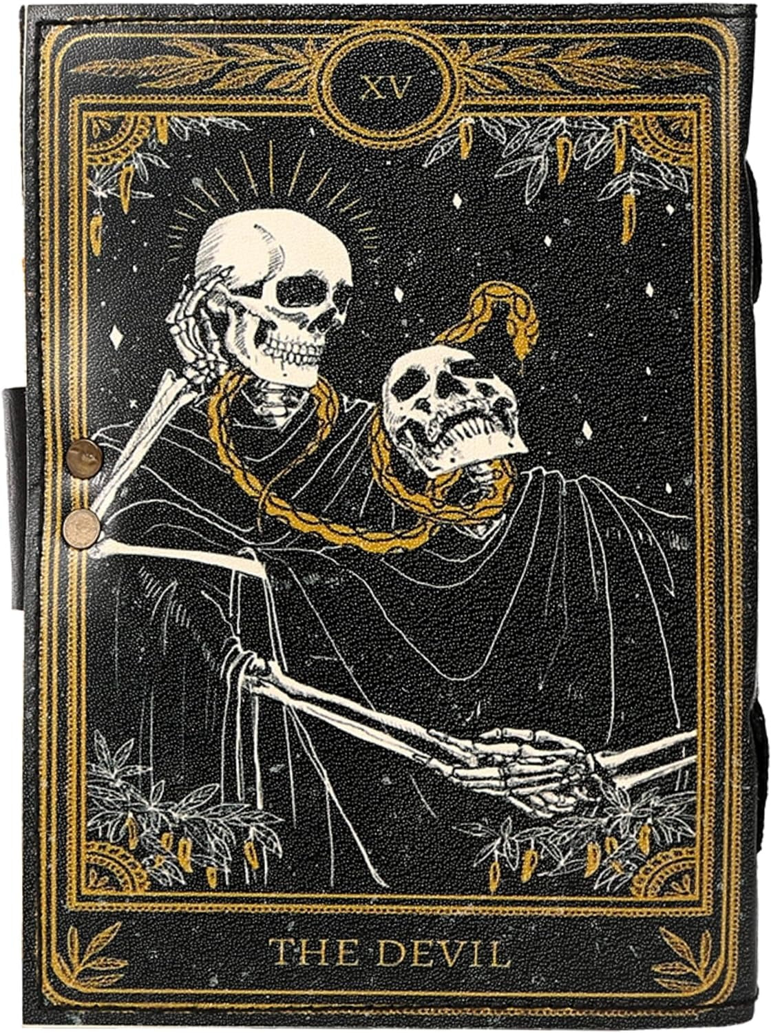 TUZECH Book of Spells Leather Bound Journal Deckle Edge Paper Grimoire Printed Diary Third Eye Notebook Spiral Gothic Notebook Antique Vintage Book for Men and Women