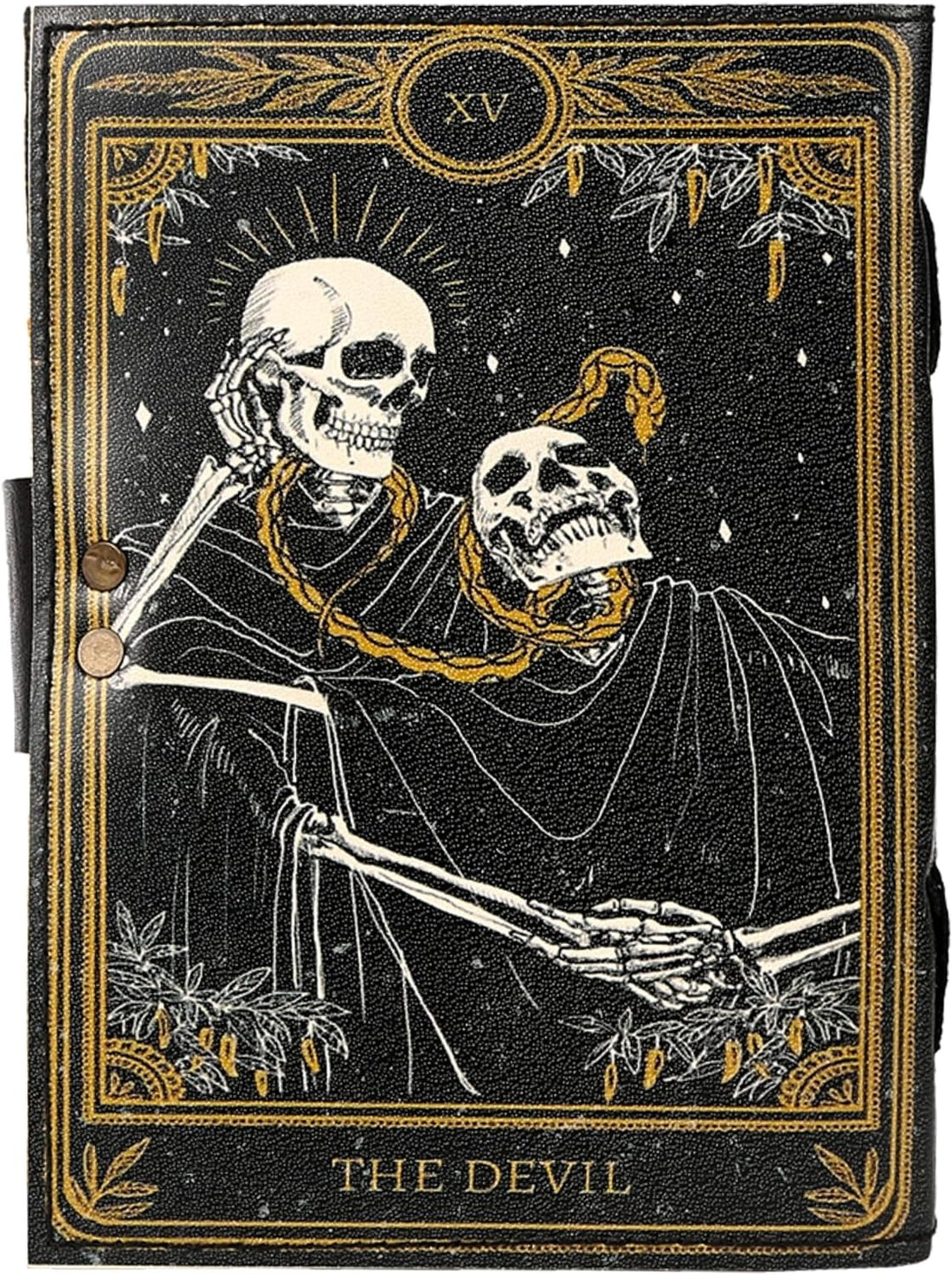 TUZECH Book of Spells Leather Bound Journal Deckle Edge Paper Grimoire Printed Diary Third Eye Notebook Spiral Gothic Notebook Antique Vintage Book for Men and Women
