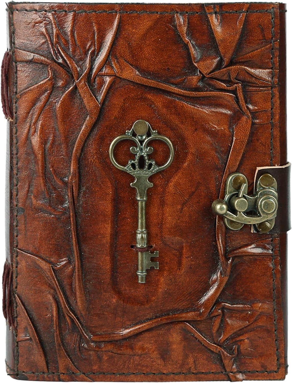 TUZECH Book of Spells Leather Bound Journal Deckle Edge Paper Grimoire Printed Diary Third Eye Notebook Spiral Gothic Notebook Antique Vintage Book for Men and Women