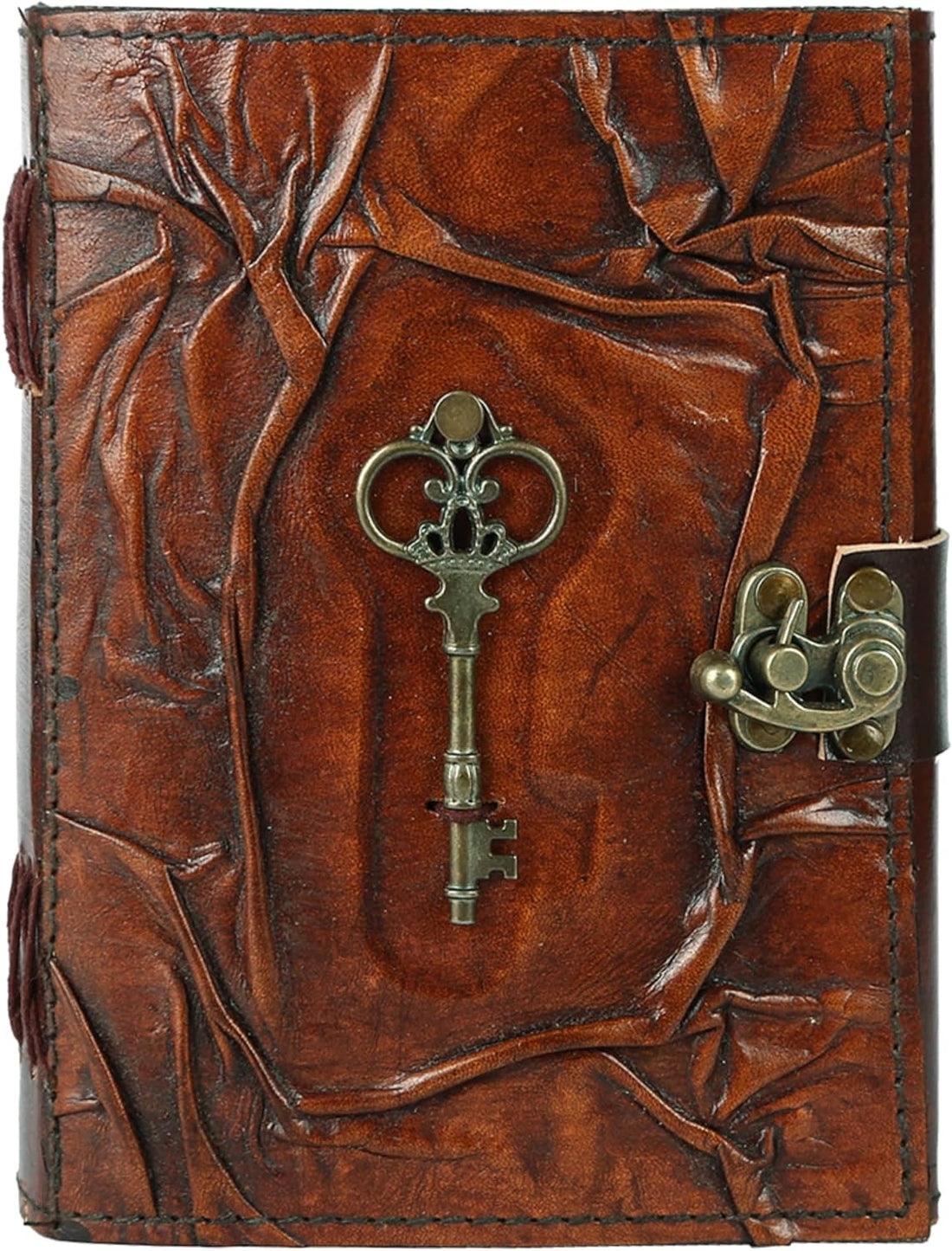 TUZECH Book of Spells Leather Bound Journal Deckle Edge Paper Grimoire Printed Diary Third Eye Notebook Spiral Gothic Notebook Antique Vintage Book for Men and Women