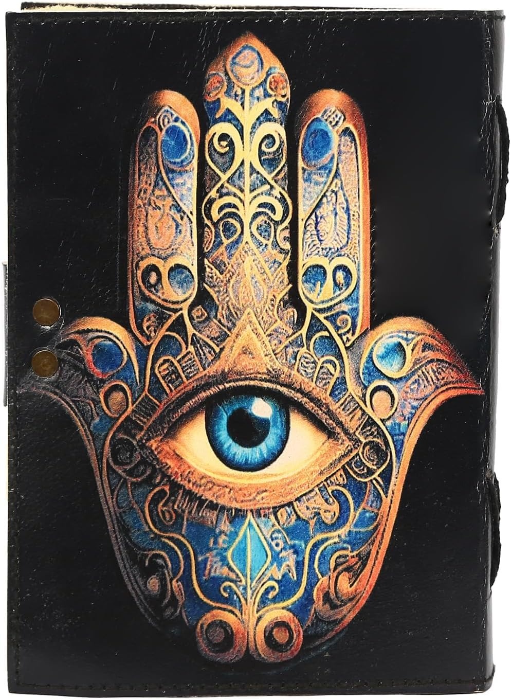 TUZECH Book of Spells Leather Bound Journal Deckle Edge Paper Grimoire Printed Diary Third Eye Notebook Spiral Gothic Notebook Antique Vintage Book for Men and Women