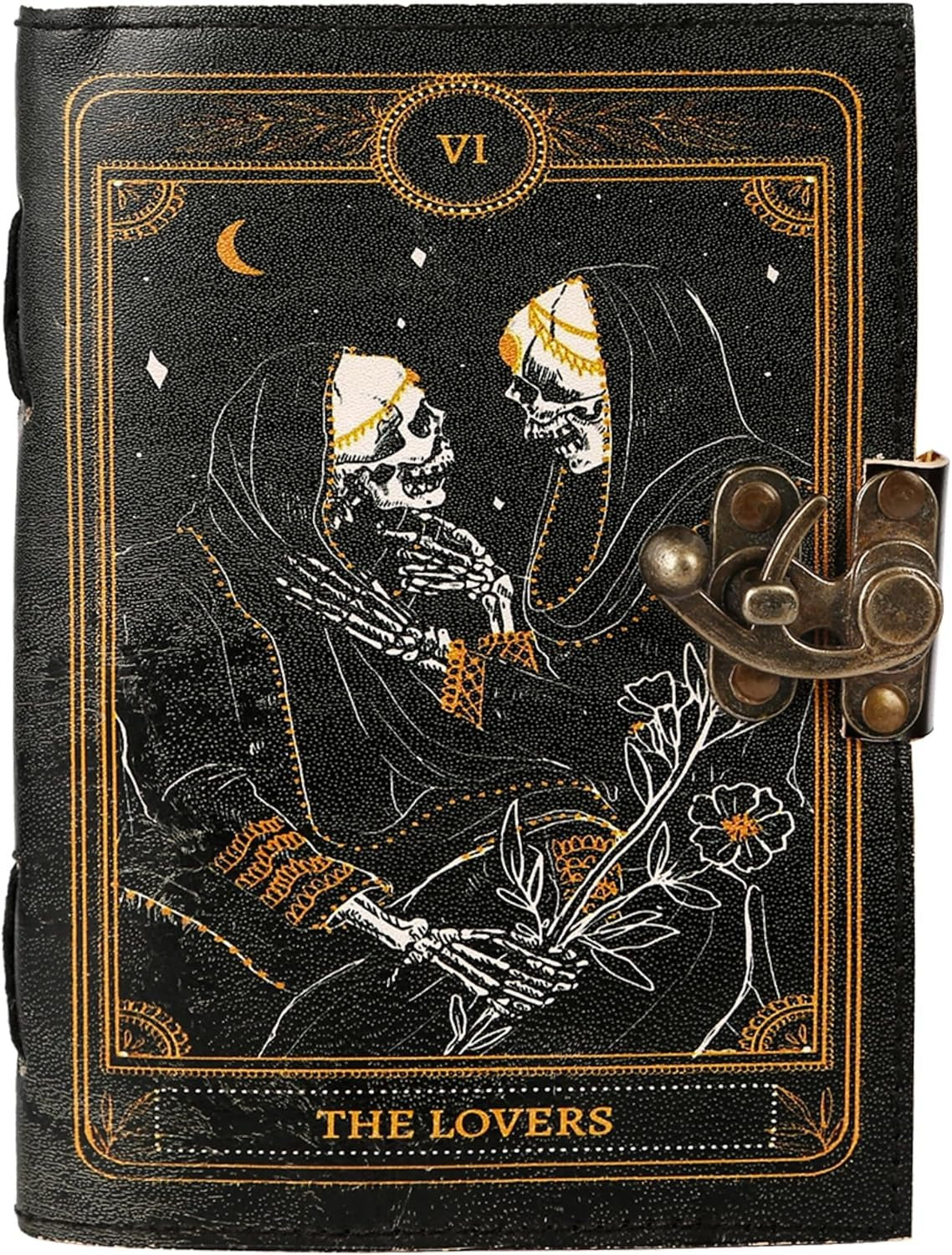 TUZECH Book of Spells Leather Bound Journal Deckle Edge Paper Grimoire Printed Diary Third Eye Notebook Spiral Gothic Notebook Antique Vintage Book for Men and Women