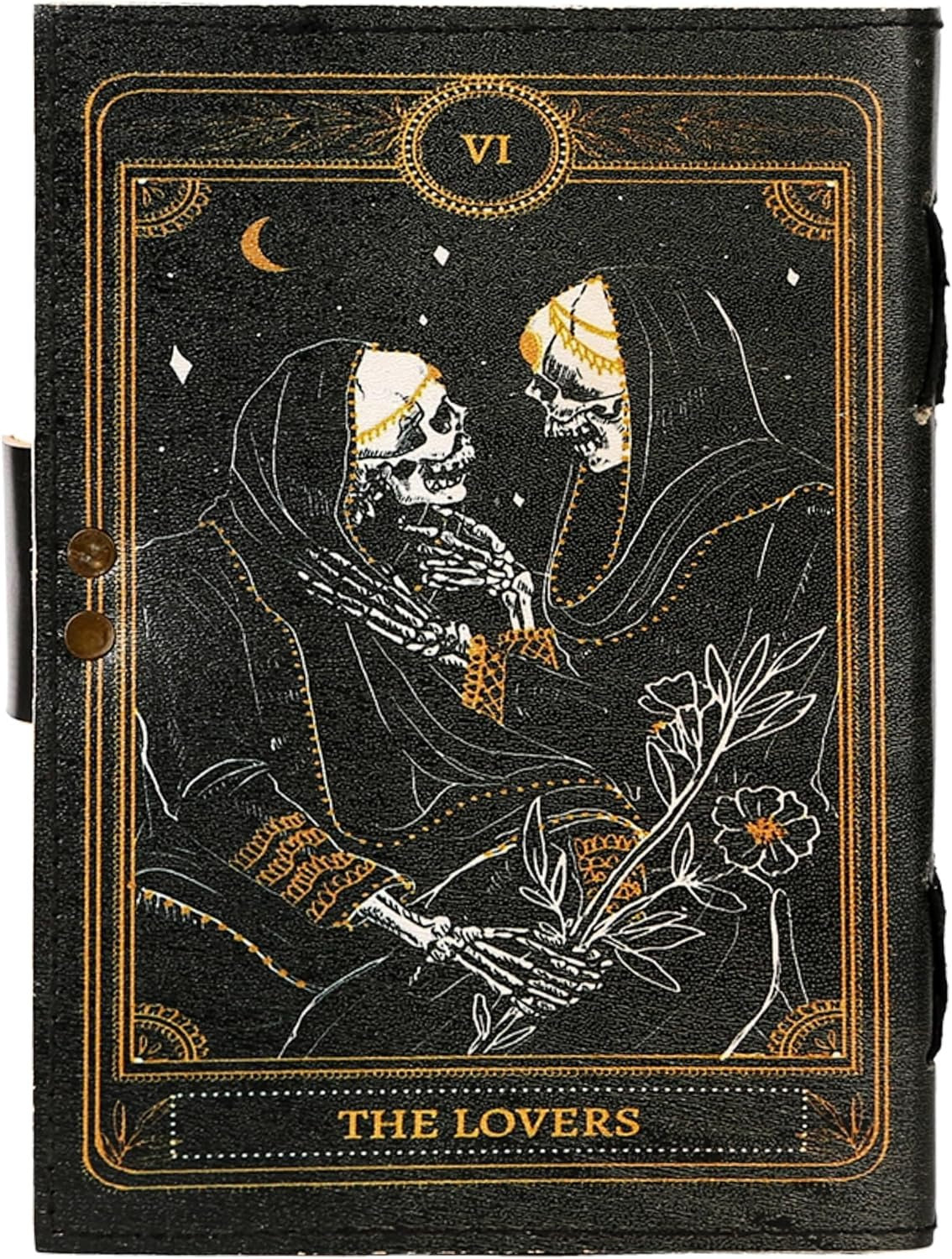TUZECH Book of Spells Leather Bound Journal Deckle Edge Paper Grimoire Printed Diary Third Eye Notebook Spiral Gothic Notebook Antique Vintage Book for Men and Women