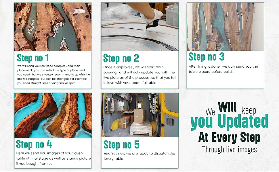 Unique Large Indoor Epoxy Resin Coffee Table Living Room Table Wooden Plant Floral Look Table for 2, 4, 6, 8 Epoxy Table Conference Table Side/End Table Patio Table