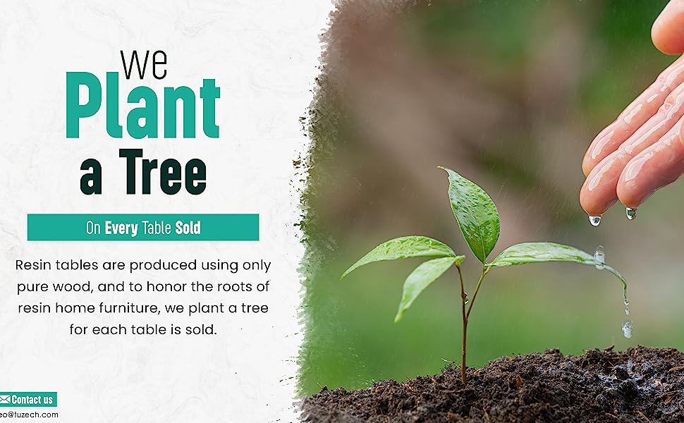 TUZECH Unique Wood Resin Epoxy Classic Blue Ocean Look with Wave Table Coastal Table Top Dining Table Coffee Table Side/End Table Home Décor